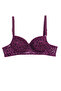 Women's Flock Printed Padded Underwire Adjustable Tulle Detailed Strappy Bra - 2