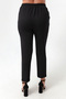 Women's Black Elastic Waist Plus Size Pants - 5