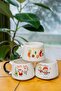 Handmade Ceramic Christmas Cup, Ceramic Cup, Double Turkish Coffee, Nescafe Cup Super Set of 3 - 2