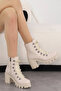 Bln 530 Hook Lace-up Heeled Boots-mink Leather - 3