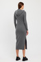 Yumoş Quality Hooded Slit Pencil Dress Dark Gray - 9