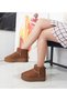 Tan Suede Flat Sole Women's Boots - 2