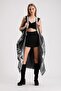Metal Gray Fox Puffer Coat with Fur Accessories - 4