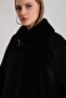 Leather Garnished Astrakhan Fur Coat with Black Accessories - 7