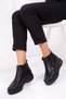 Women's Black Genuine Leather Special for Bone Protrusion (Hallux Valgus) Anatomical Sole Comfortable Boots