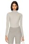 Women's Gray Turtleneck Long Sleeve Imported Jersey Body - 2