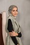 وشاح قطني ناعم منقوش بنقاط البولكا كاكي - 2