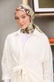 وشاح قطني ناعم منقوش بالزهور باللون الأخضر الزيتي - 2