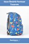 Zippered Large 1st Quality Waterproof Patterned Compartmented Triple School Pen Holder Lunch Backpack Set - 5