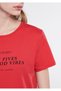 High Fives And Good Vibes Printed Red T-Shirt Slim Fit / Slim Fit 1611545-70469 - 5