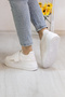 White Velcro Thick Sole Women's Sneaker - 4
