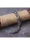 Ouroboros Dragon Embroidered Hooked 316L Men's Steel Bracelet - 3