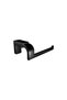 Black Lux 4-Piece Bathroom Set Open Toilet Paper Holder, Toothbrush Holder, Soap Dish, Long Towel Holder - 6