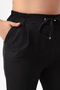 Women's Black Elastic Waist Plus Size Pants - 4