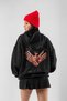 Free Gangster Printed Oversize Unisex Black Hoodie