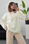 pinterest model women's loose-fitting wide-sleeved knitwear o-neck mid-length soft sweater oversize - 8