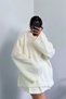 pinterest model women's loose-fitting wide-sleeved knitwear o-neck mid-length soft sweater oversize - 6