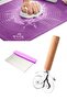 Set of 3 Silicone Dough Rolling Mat & Pizza Dough Pastry Cutter & Dough Cutting Spatula - 5