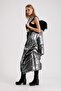 Metal Gray Fox Puffer Coat with Fur Accessories - 5