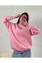 Pink Basic Oversize Sweatshirt 26088 - 2