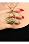 Natural Stone Lapis Natural Stone Authentic Women's Round Necklace with 45 Cm Chain - 3