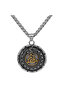 Ouroboros Valknut Shield Double Sided Vegvisir Embroidered Tarnish & Stainless 316L Steel Men's Necklace - 2