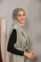وشاح قطني ناعم منقوش بنقاط البولكا كاكي - 3
