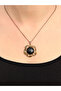 Natural Stone Onyx Natural Stone Authentic Women's Round Necklace with 45 Cm Chain
