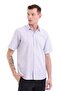 Lilac Comfort Fit Checkered Cotton Slim Collar Short Sleeve Classic Shirt - 4