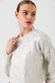 Women's Standard Gray Leaf Ripped Detailed Knitwear Sweater - 2