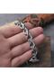 Ouroboros Dragon Embroidered Hooked 316L Men's Steel Bracelet - 6