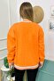 ORANGE PRINTED COLLEGE COAT - 4