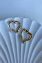 Women's Heart Figured Steel Hoop Earrings - 4