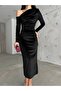 Off-Shoulder Ruched Velvet Dress - 5
