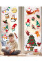 Christmas Themed Snowman, Dwarfs, Pine Tree Christmas Reversible Transparent Glass, Wall Sticker Set