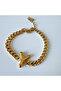 Steel bombed letter Y bracelet