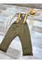 Brown baby boy salopet safari concept birthday outfit with tiger figure - 4