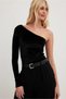 Single Sleeve Flexible Velvet Stylish Crop Blouse
