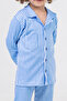 Blue Striped Boy's Pajamas with Interlock Fabric - 5