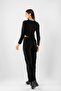 Button Detailed Basic Knitwear Black Cardigan Trousers Set - 2