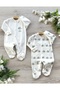 Organic Cotton 2-Piece Baby Rompers with Booties Set Hedgehog - 3