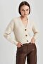 R1389Az/Bg371 Defacto Women's Cardigan Beige Melange - 3