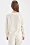 L2567Az/Er103 Defacto Women's Sweater Ecru - 6