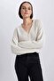 U2052Az/Er103 Defacto Women's Cardigan Ecru