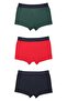 مجموعة من 3 قطع من Boxer Trunk Neo-gracia - أزرق داكن، أخضر داكن، أحمر - 5