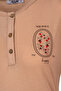 Nap Time Is Happy Women's High Quality Viscose 3 Button Long Sleeve Biscuit Pajamas Set - 5