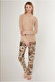 Nap Time Is Happy Women's High Quality Viscose 3 Button Long Sleeve Biscuit Pajamas Set - 2