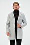 Light Gray Men's Slim Fit Regular Stamp Coat, Jacket, Coat - 4
