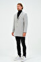 Light Gray Men's Slim Fit Regular Stamp Coat, Jacket, Coat - 5
