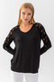 Kaad's Black Sleeve Laser Cut Sequin Detailed Thin Knitted Seasonal Blouse - 6